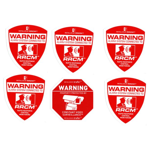 5 RRCM Alarm Decals 1 CCTV Sticker  See Our Store Security Signs & Decals CCTV