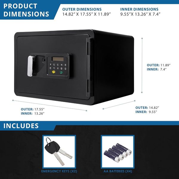 Barska Fire Proof Electronic Digital Lock Safe Home Office Security AX11902