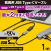 Elecom USB C Cable Extension Type C & Type C 5Gbps Charger Extension USB Power Delivery Compatible Black 3.3 ft (1 m) USB3-ECC10BK