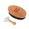 ZEUS Oval Military Beard Brush with Bristle Cleaner – Boar Bristle Beard Brush & Bristle Rake Cleaner Gift Set - (FIRM BRISTLES) Made in Germany