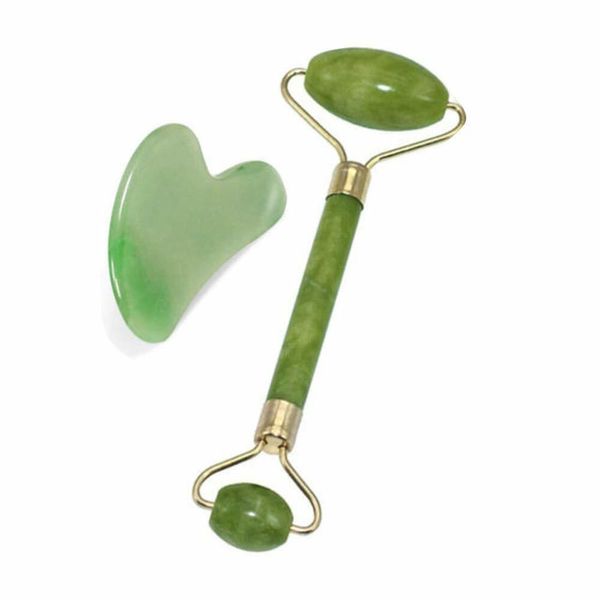 Jade Roller & Gua Sha, Face Roller Massager, Facial Beauty Roller Skin Care Tool