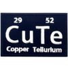 Cute Element Periodic Table Copper Tellurium Embroidered Iron On / Sew On Patch