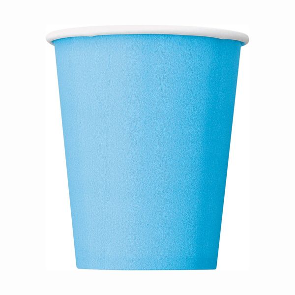 Powder Blue Solid Paper Cups - 9oz (Pack of 14) - Elegant Design & Premium Quality Disposable Party Drinkware - Perfect for Baby Showers, Weddings & Celebrations