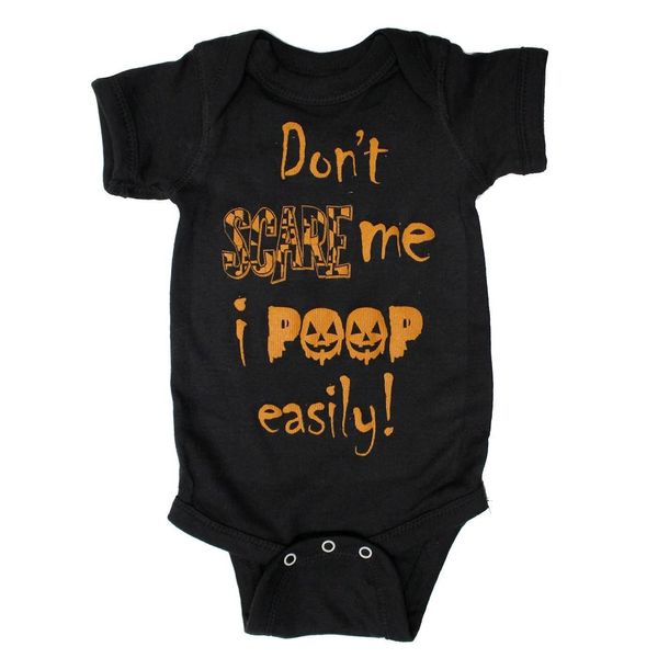 Don't Scare Me I Poop Easily (Black) / Baby Onesie - 24 Months / Black