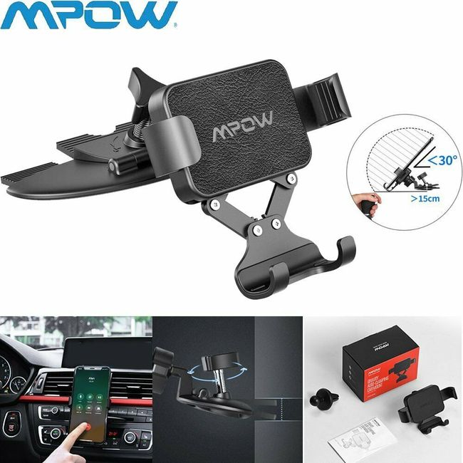 Mpow Gravity Car Phone Holder CD Slot Mount Stand For iPhone X Samsung GPS