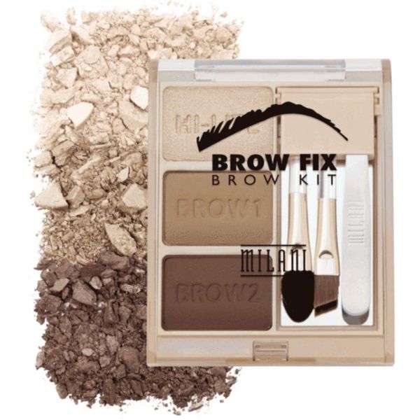 Milani Brow Fix Kit - Vegan, Cruelty-Free Eyebrow Color that Fills and Shapes Brows (Medium)