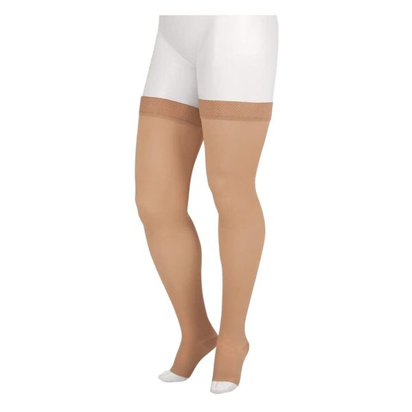 Juzo Soft 2001 Thigh-high 20-30mmhg Compression Open Toe Stocking ,Beige,2 (II) Short