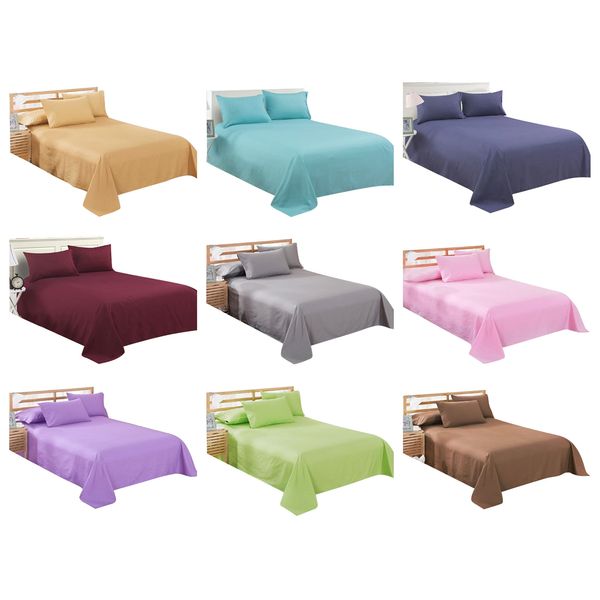 Axcent Comfort 2 Piece Polycotton Single Flat Bed Sheet Set (Flat Sheet + Pillowcase) Soft Percale Fabric Flat Sheet Set Peach
