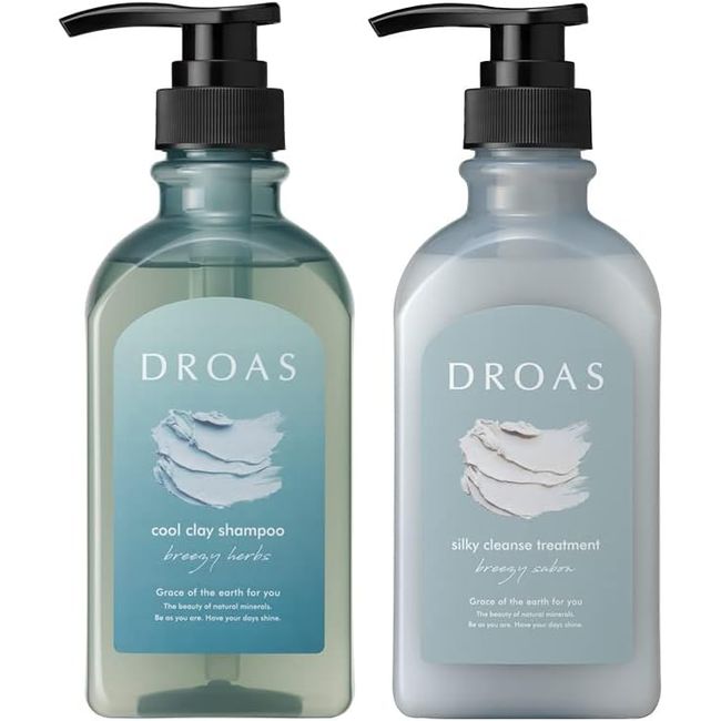 [Summer Limited Set] DROAS | Shampoo [(Summer Limited) Cool Clay] &amp; Treatment [Silky Cleanse] Bottle Set Mud Clay Menthol Hair Care Moisturizing