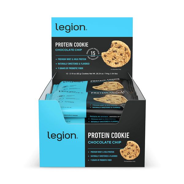 Legion Protein Cookie - Natural High-Protein Cookies - 12 Pieces, Chocolate Chip