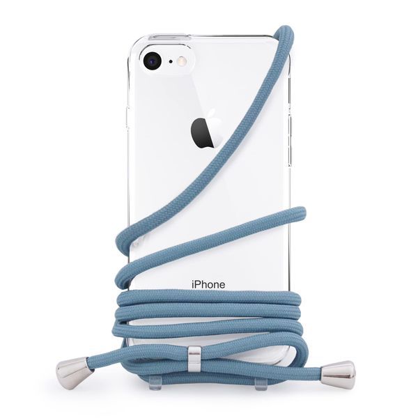MINTY iPhoneSE 3rd Generation 2nd Generation Case, iPhone 8, iPhone 7 Case, Shoulder Strap, Clear, Grayish Blue