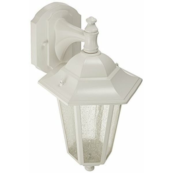Nuvo 60/988 Arm Down Wall Lantern with Clear Seeded Glass, White