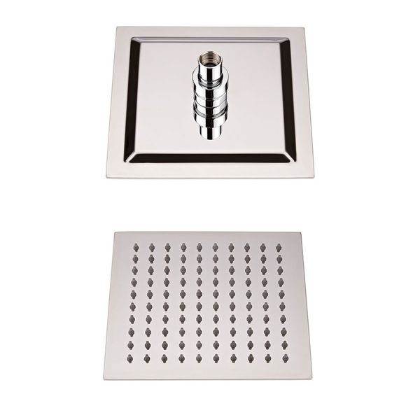 Milano Arvo 200mm Square Ultra Thin Fixed Rainfall Shower Head - Chrome