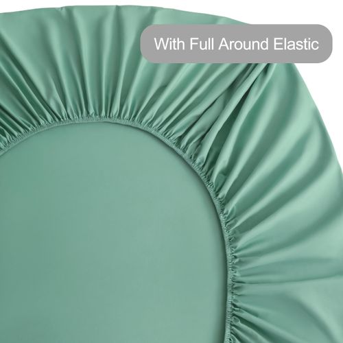 NTBAY Bedding King Sheet Set - 3 Pieces Microfiber Bed Sheets - Soft, Wrinkle Free and Easy Care - Includes 1 Deep Pocket Fitted Sheet and 2 Pillowcases, Sea Green