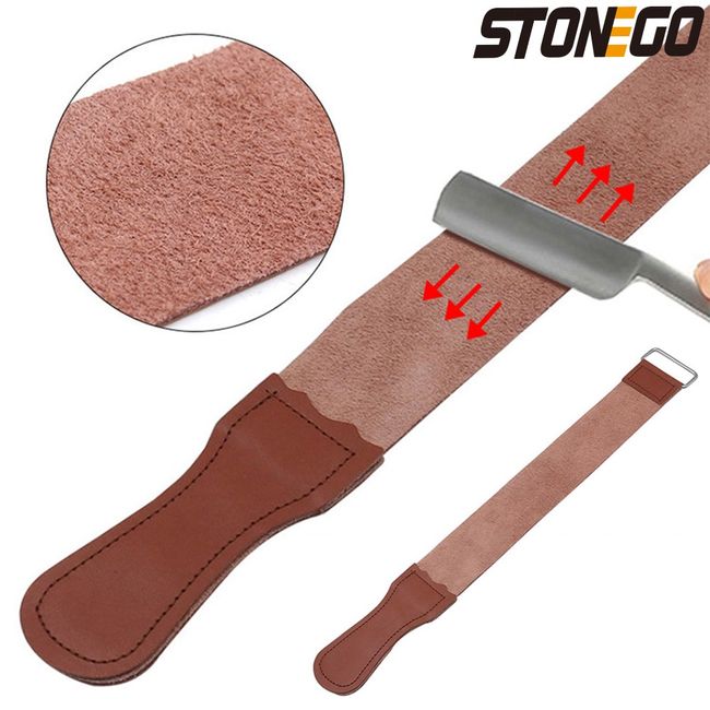 Knives Sharpening Belt Genuine Leather Strop Strap Barber Straight
