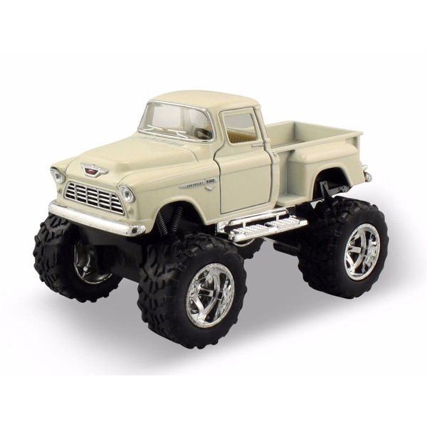 Kinsmart Off Road Big Foot Monster 1955 Chevy Stepside PickUpTruck 1:32 White