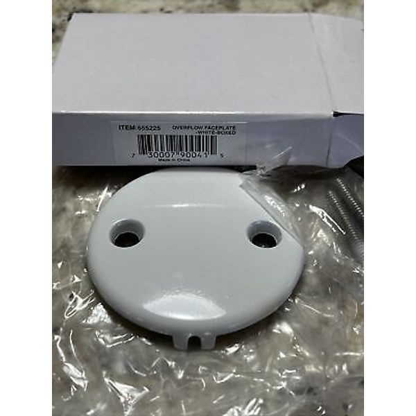 Aqua Plumb Universal Bathtub Drain Two Hole Overflow Face Plate White