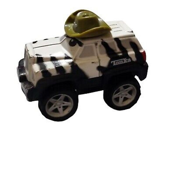 Tonka Chuck & Friends Zebra SUV Die-Cast Toy Car With Cowboy Hat 2.75"