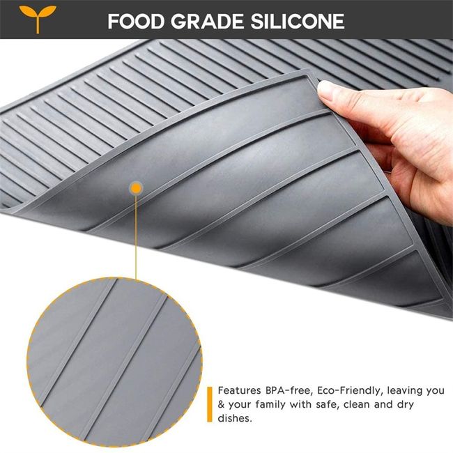 Foldable Silicone Dish Drying Mat For Kitchen Sink Protection Mat
