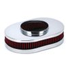 New 12" Super Flow Oval Air Cleaner Set With Washable Red Element & Chrome top