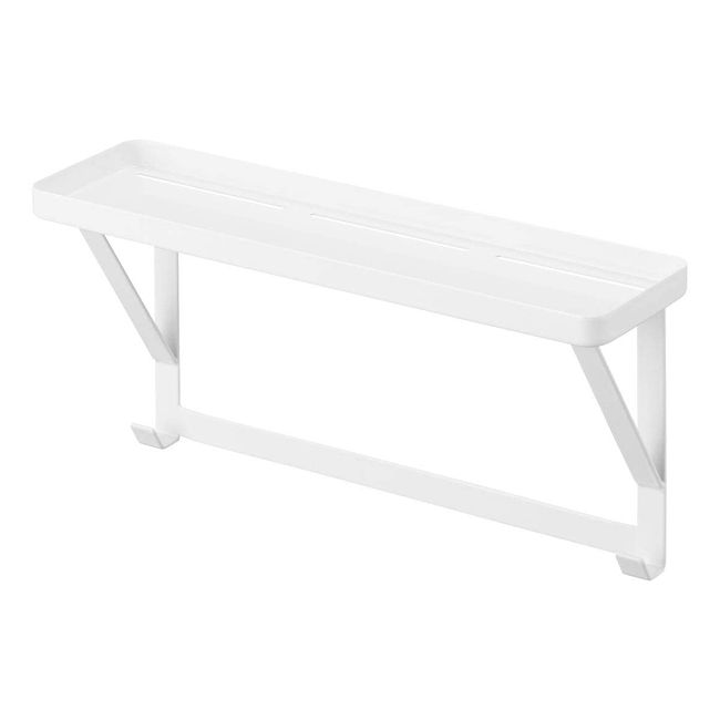 Yamazaki 4240 Towel Rack, Top Rack, White, Approx. W13.0 x D 3.5 x H 5.9 inches (33 x 9 x 15 cm), Mist Bathroom Rack, Just Plug In Towel Bar