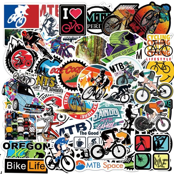 DIWSO 100 Stück Straßenradfahren und Mountainbike Aufkleber für Laptop, Skateboard, Wasserflasche, Fahrrad, Computer, Graffiti, Teenager, Junge, Wasserfest