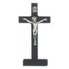 McVan Inc. 8" Black Standing Crucifix Silver Corpus - Décor Gift Religious 80-62-MCVAN