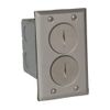 Raco 6500NI-5 Duplex Nickel 15 Amp Rectangular Floor Box Kit, Metallic Cover Plate