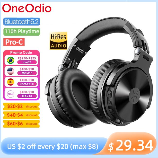 OneOdio A70 Bluetooth Over Ear Headphones Wireless/Wired 2in1 Headphones  Black