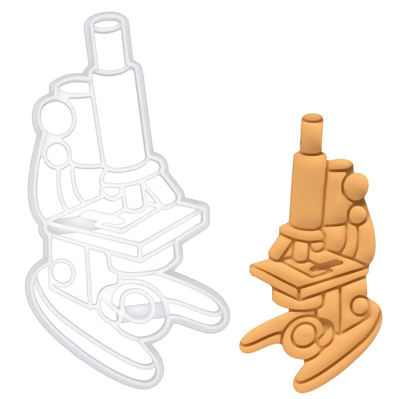 BAKERLOGY Microscope Cookie Cutter - Detailed Biscuit Cutter Design for ...