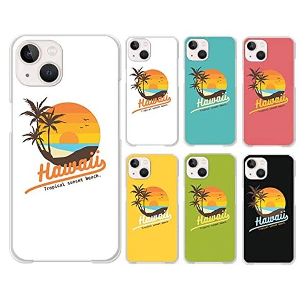 Smartphone Case Clear Case Hard Case Hawaiian Palm Tree 01: White iPhone15 Compatible Case