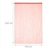 Relaxdays String Curtain, Pull-Through, can be Shortened, for Doors & Windows, Decorative, Washable, 90x245 cm, Red