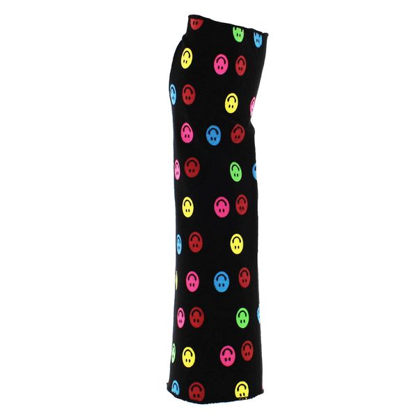 Zac's Alter Ego Black Long Fingerless Gloves with Multicolour Smiley Faces