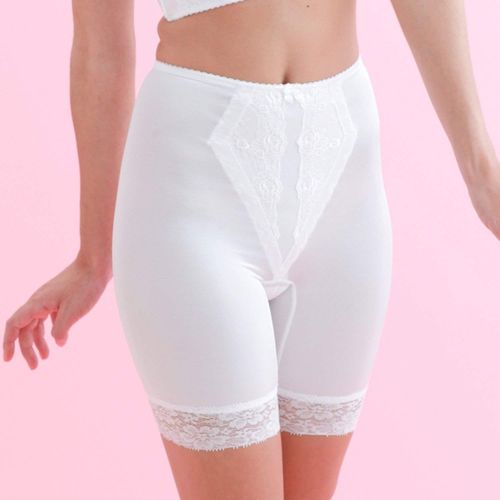 New Bridal 3 Piece Semi-Long Bra Waist Cincher Girdle Set, white