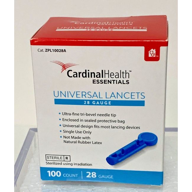 Cardinal Health NEW Universal LANCETS 28 GAUGE 100 COUNT BOX FREE SHIPPING