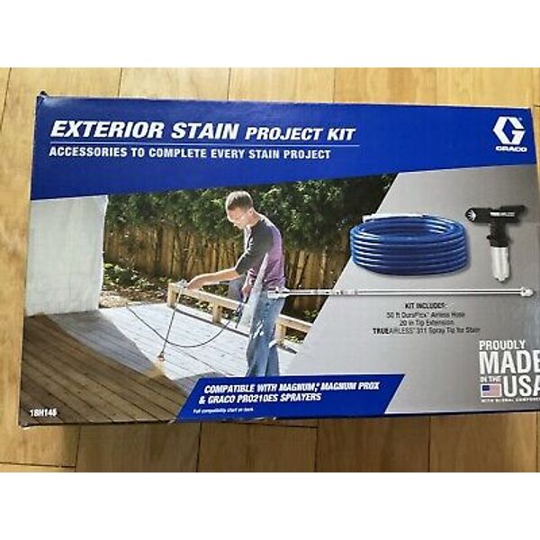 Graco Exterior Stain Project Kit 50' Duraflex Hose, 311 Spray Tip, 20" Extension