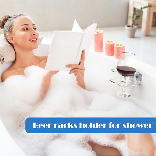 Caishenye 2PACK Beer Racks Holder for Shower, Drink Racks Holder, Shower Drink Holder，Portable Cupholder Caddy for Beer, Extra Sturdy