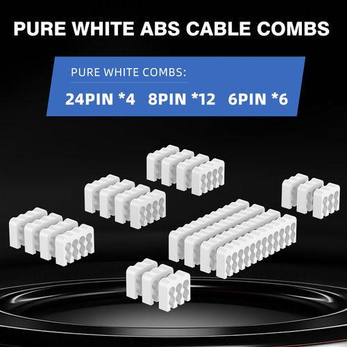 16AWG PSU Cable Extension Kit with Cable Combs,1x24pin ATX/1x8pin(4+4) EPS/2x8pin(6+2) PCIE Extension Cable,Cable Extension PC Sleeved Cables 30cm Length,Power Supply Extension Cable Kit(Pink)