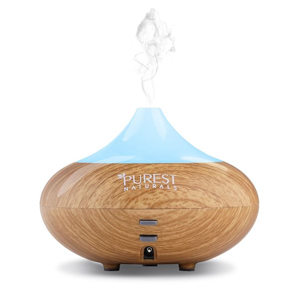 Purest Naturals Essential Oil Diffuser - Best Cool Mist Electric Aroma Spa Ultrasonic Aromatherapy Humidifier - Auto Shut-Off & 7 Color LED Lights (Upgraded 2019 Model)