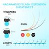NAGARAKU Flat Pine Ec Tip Separated Type Eyelash Extensions Matte Black Eyelashes 16 Sheets (0.20 D 8-15mm Mixed)
