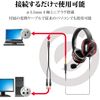 Elecom HS-G30BK Gaming Headset Wired Binaural Overhead 6.6 ft (2 m) Lightweight Model Black