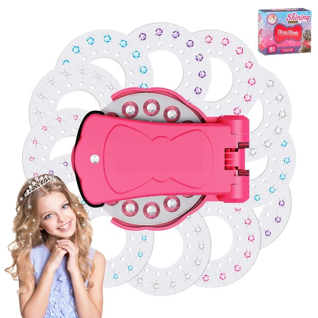 Hair Bedazzler Kit mit 180 Bling-Bling Hair Gems. Gem Stamper Hair für Mädchen, Kinder. Glitter Hair, Haare Stylen., Rosa