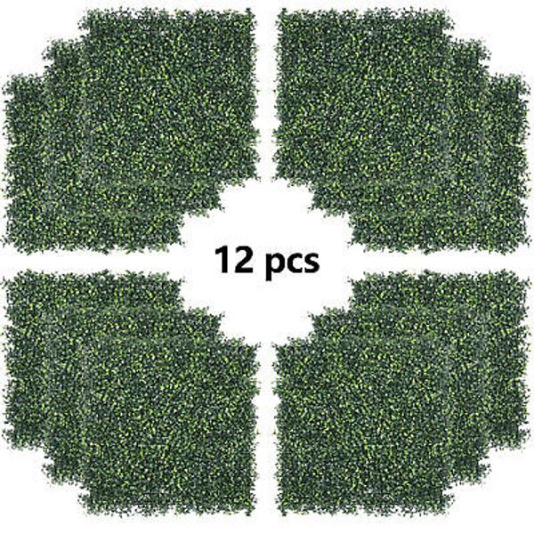 12Pack Artificial Grass Privacy Screen Garden Home Backdrop Decor Durable