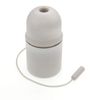 E27 Keyless Pull Chain Lampholder,E26 E27 Vintage Edison ES Screw Plastic Light Socket Pendant Fitting Set (White)