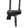Barsony Horizontal Brown Leather Shoulder Holster Compatible with Glock 17 20 21 22 Right