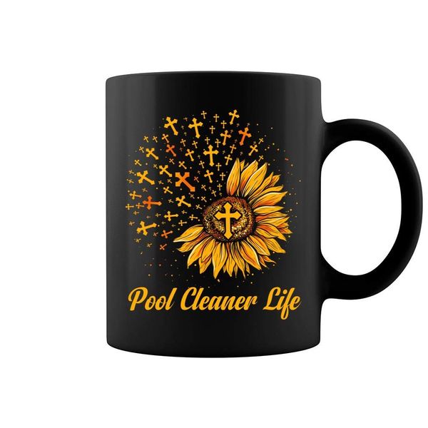 Pool Cleaner Life Sunflower Mug - Two Sides Printed