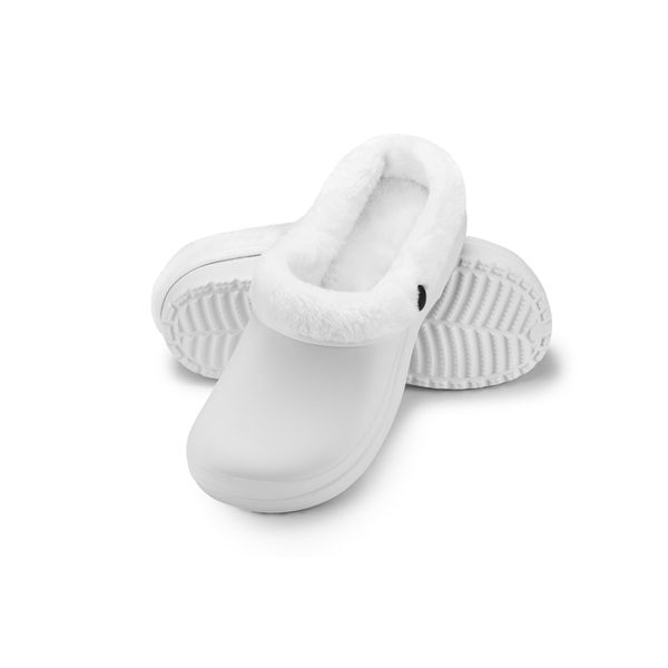 ESTRO Gummi Clogs Gefüttert Damen - Garten Clogs Herren Gartenschuhe Gefüttert Herren Gartenclogs Damen A12 (39, Weiß)