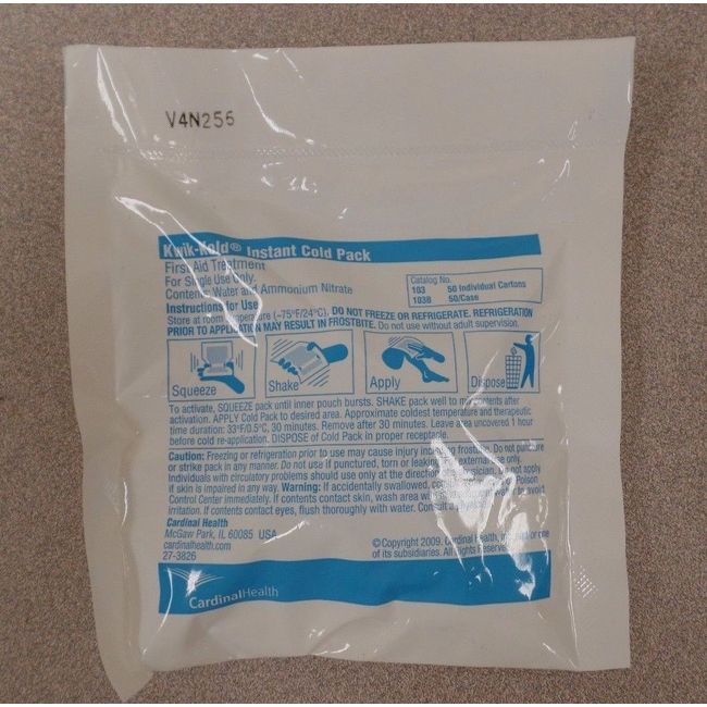 5 PACK Cardinal Health KWIK-KOLD INSTANT COLD ICE PACK First Aid Kit (5 PACK)