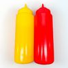 2pc Ketchup Mustard Plastic Squeeze Bottle Set Red Yellow Dispenser