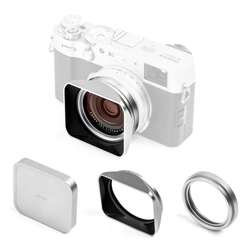 NiSi - Silver Adapter Hood Kit for Fujifilm X100 Series - Lens Protection for Fuji X100 Cameras (X100, X100S, X100F, X100T, X100V, X100VI) - Durable Design, Nano Coating and Enhanced UV Filter Feature
